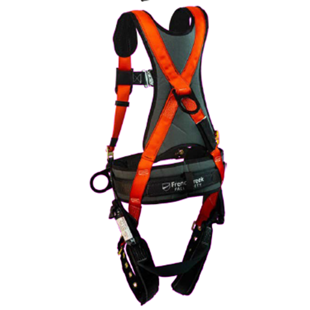 French Creek Stratos Construction Full Body Harness with Belt from Columbia Safety